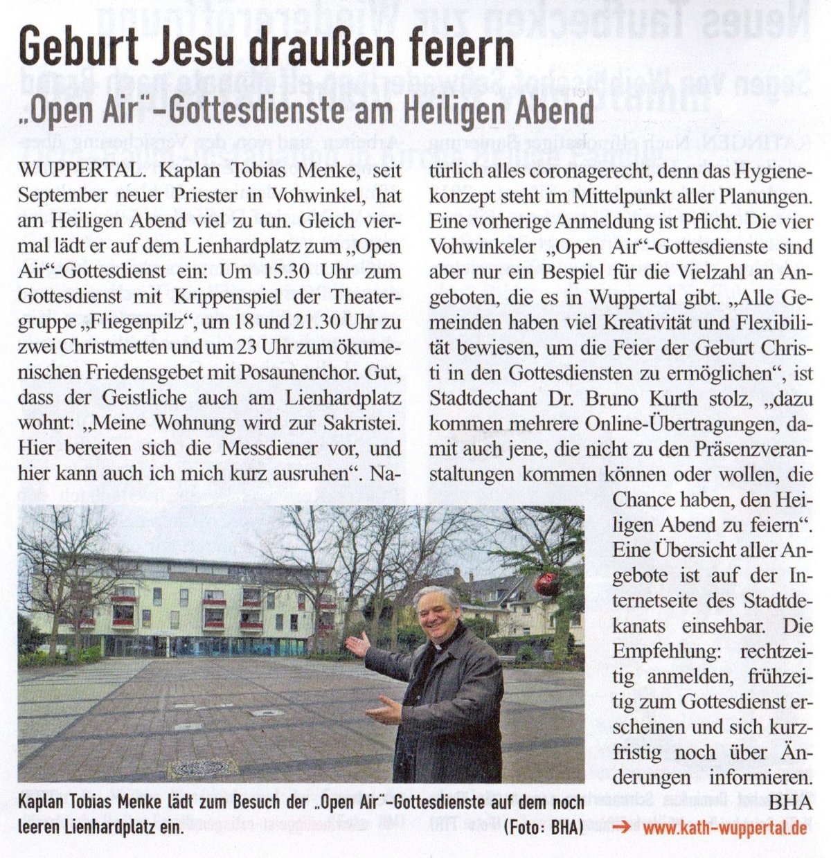 Kaplan Menke auf dem Lienhardplatz (c) Kirchenzeitung im Erzbistum Köln