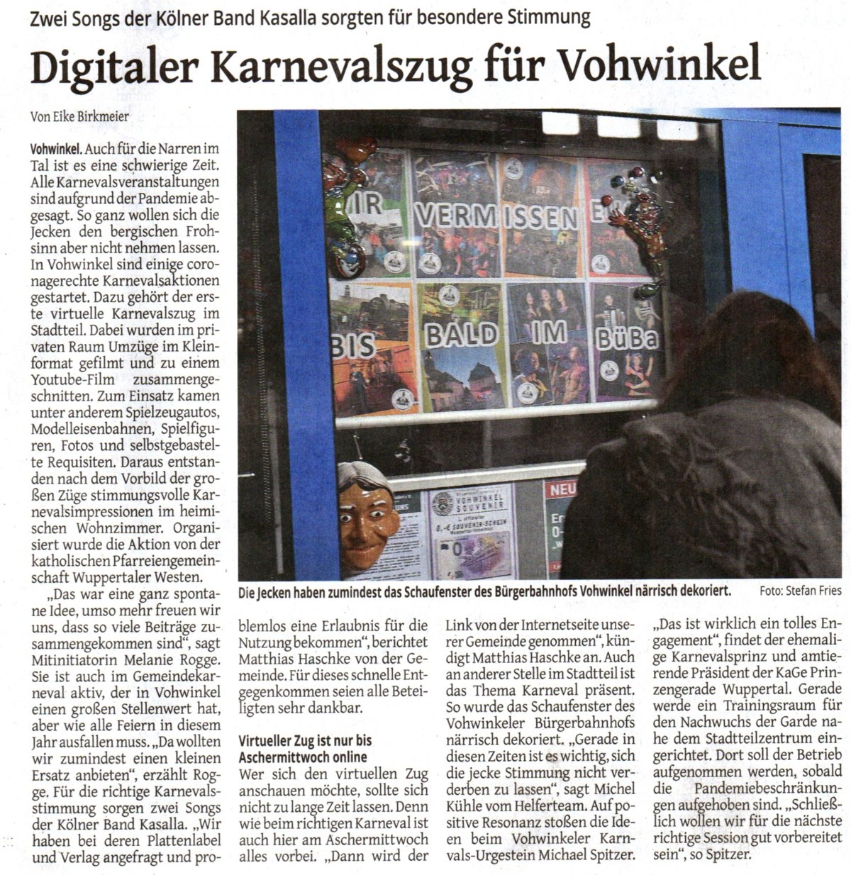 Presse WZ 15 02 2020 (c) WZ Wuppertal