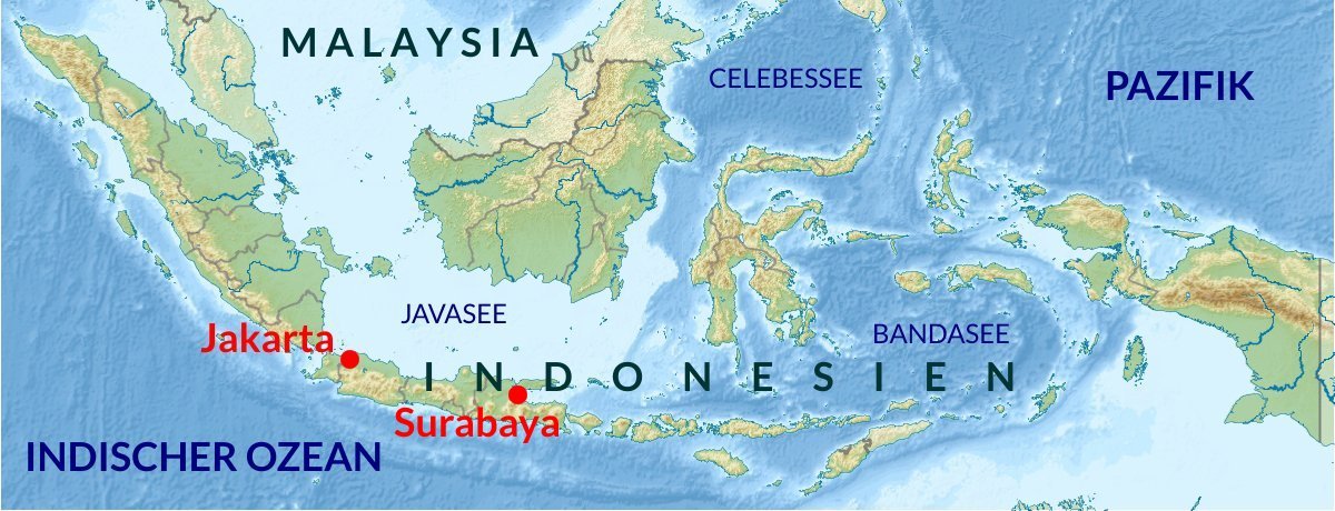 Karte von Indonesien (c) Uwe Dedering, wikimedia.org, CC BY-SA 3.0