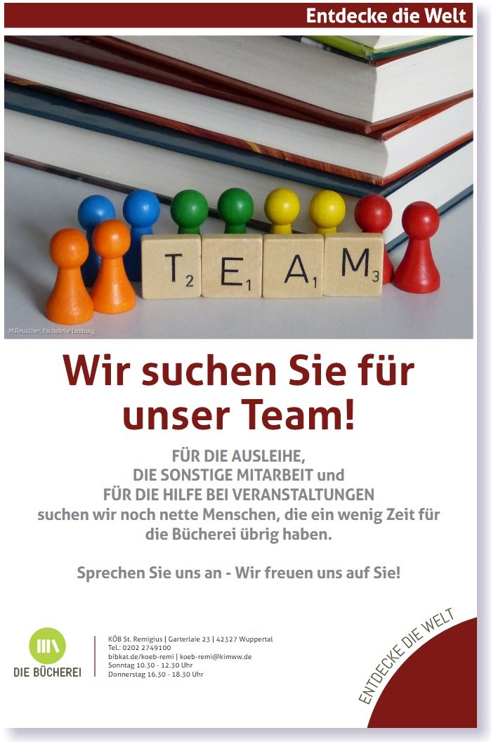 Neue Mitarbeiter gesucht! (c) KÖB St. Remigius