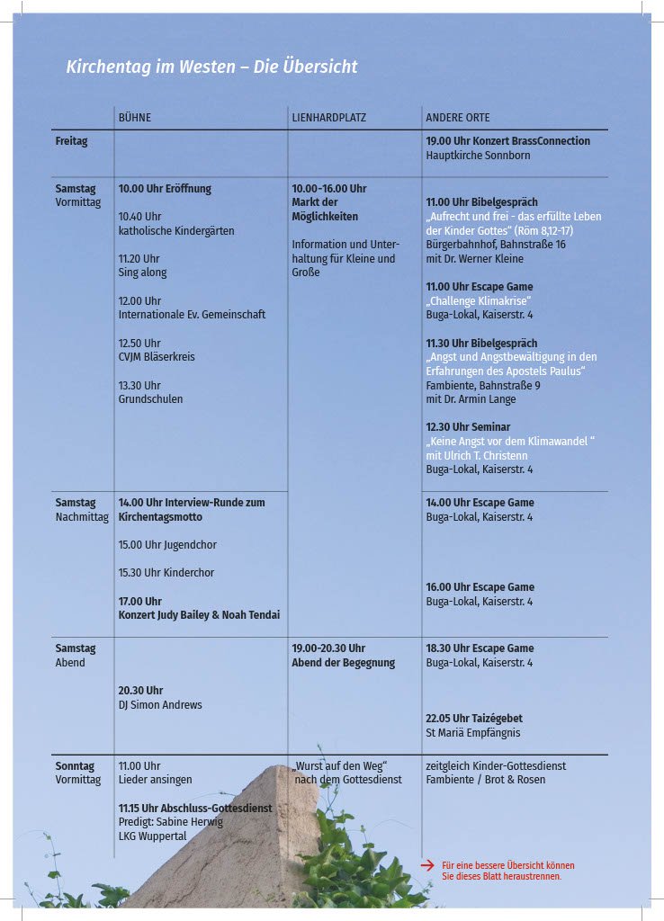 Programmraster KiW25
